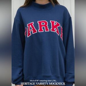 Parke Women's Crewneck Sweater in Navy and Red